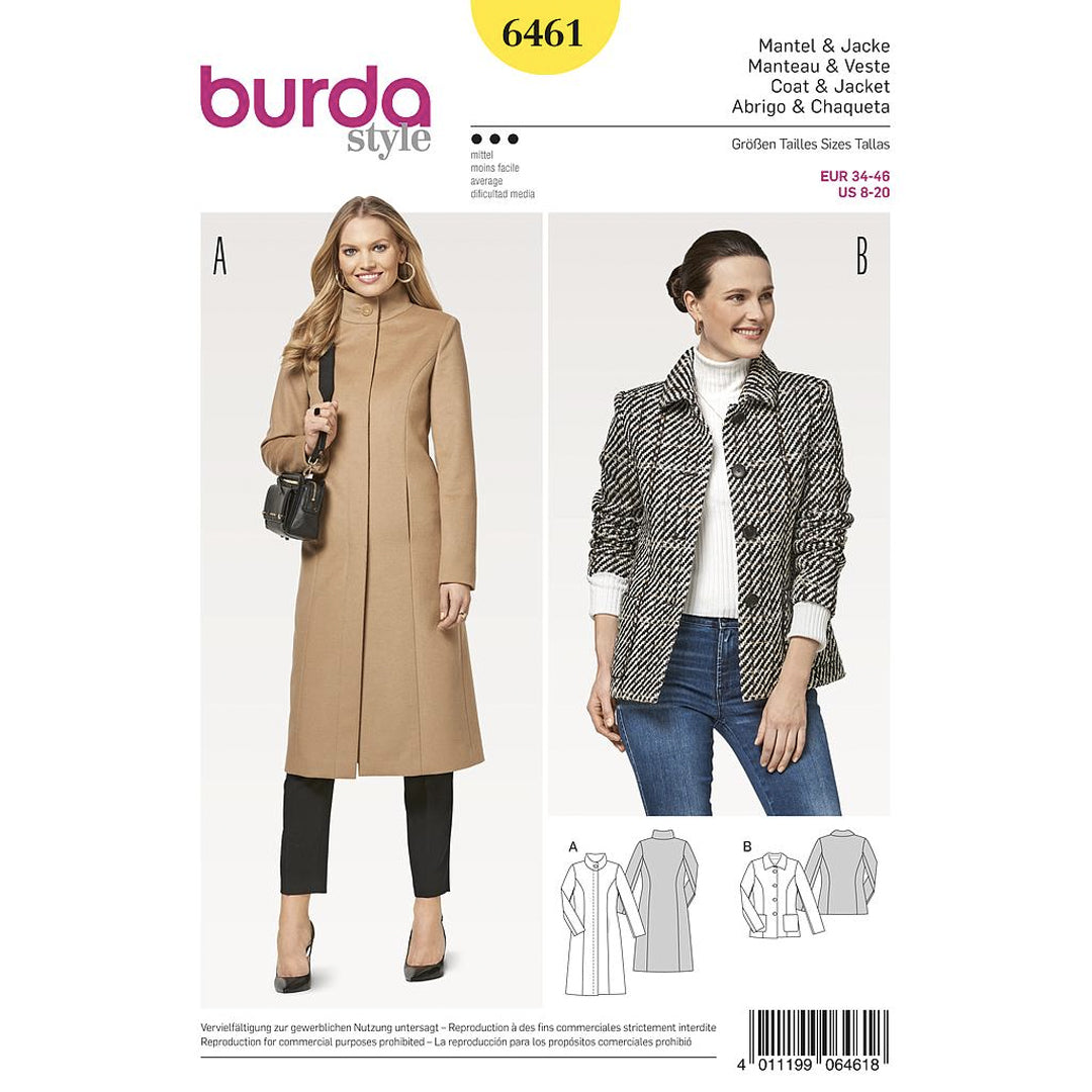 Patron de manteau et veste Burda 6461