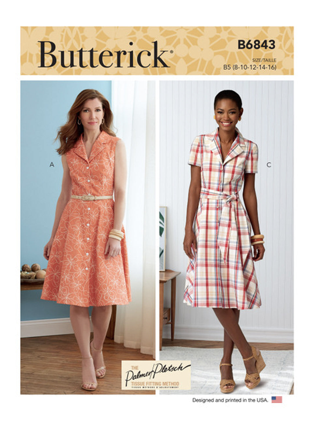 Patron de robes chemisier et ceinture, Butterick 6843