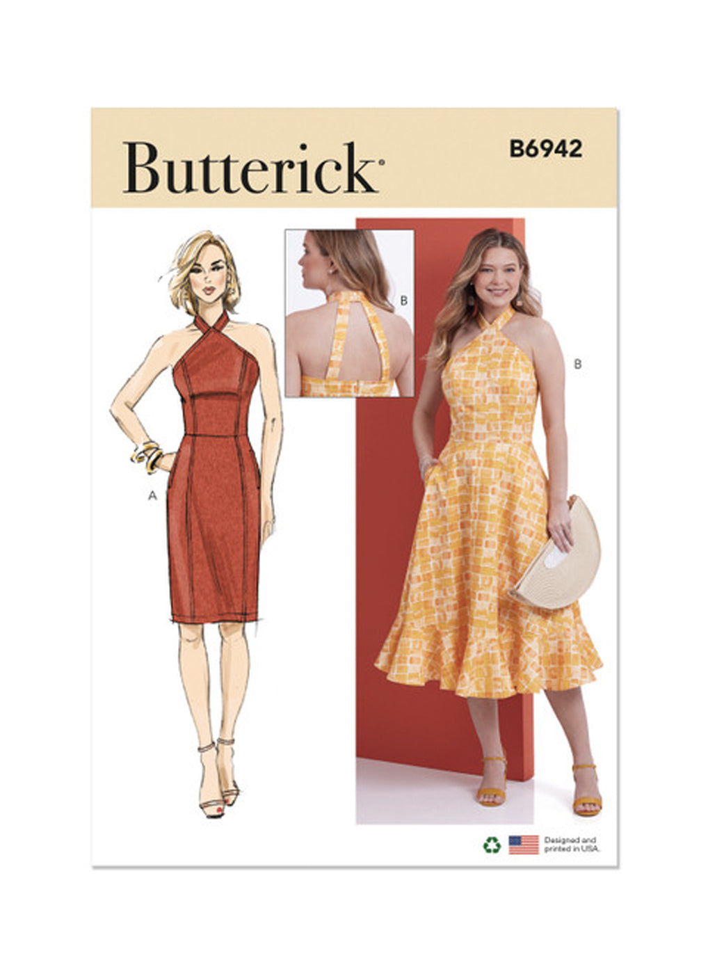 Patron de robes dos nu doublées Butterick 6942