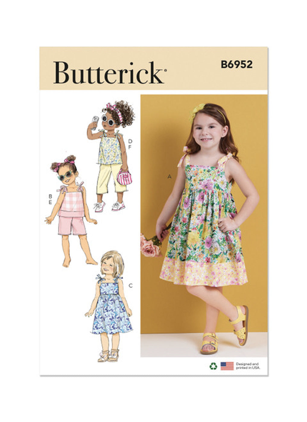 Patron de robe, haut, pantalon enfant, Butterick 6952