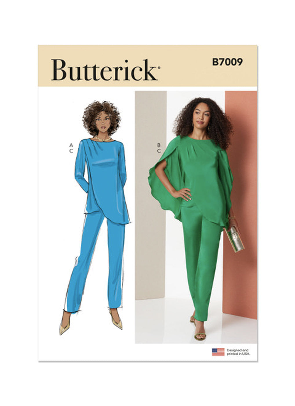 Patron de tuniques asymériques et pantalon fuseau, Butterick 7009