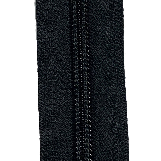 Zip Fermeture éclair au mètre YKK, noir, maille nylon 6mm