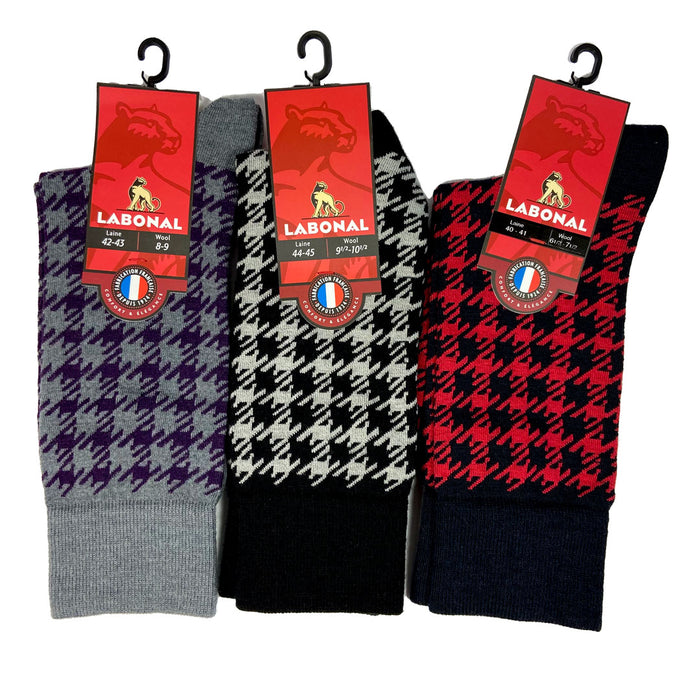 Chaussettes rayures laine gris/noir, Labonal, Mercerie - Jaspe Couture