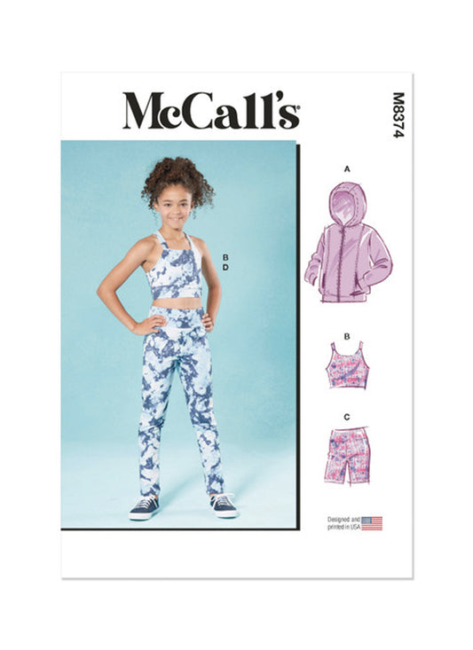 Patron de vestes, hauts et collants pour enfants, McCall's 8374