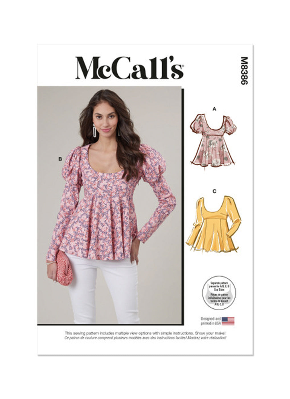 Patron hauts pour femme, McCall's 8386