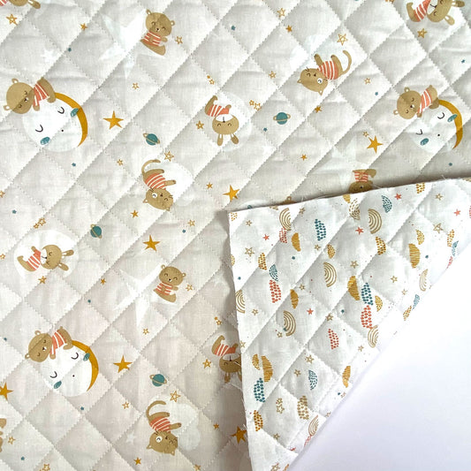 Coupon de tissu coton matelassé Oluna/Okolo grege, Destockage