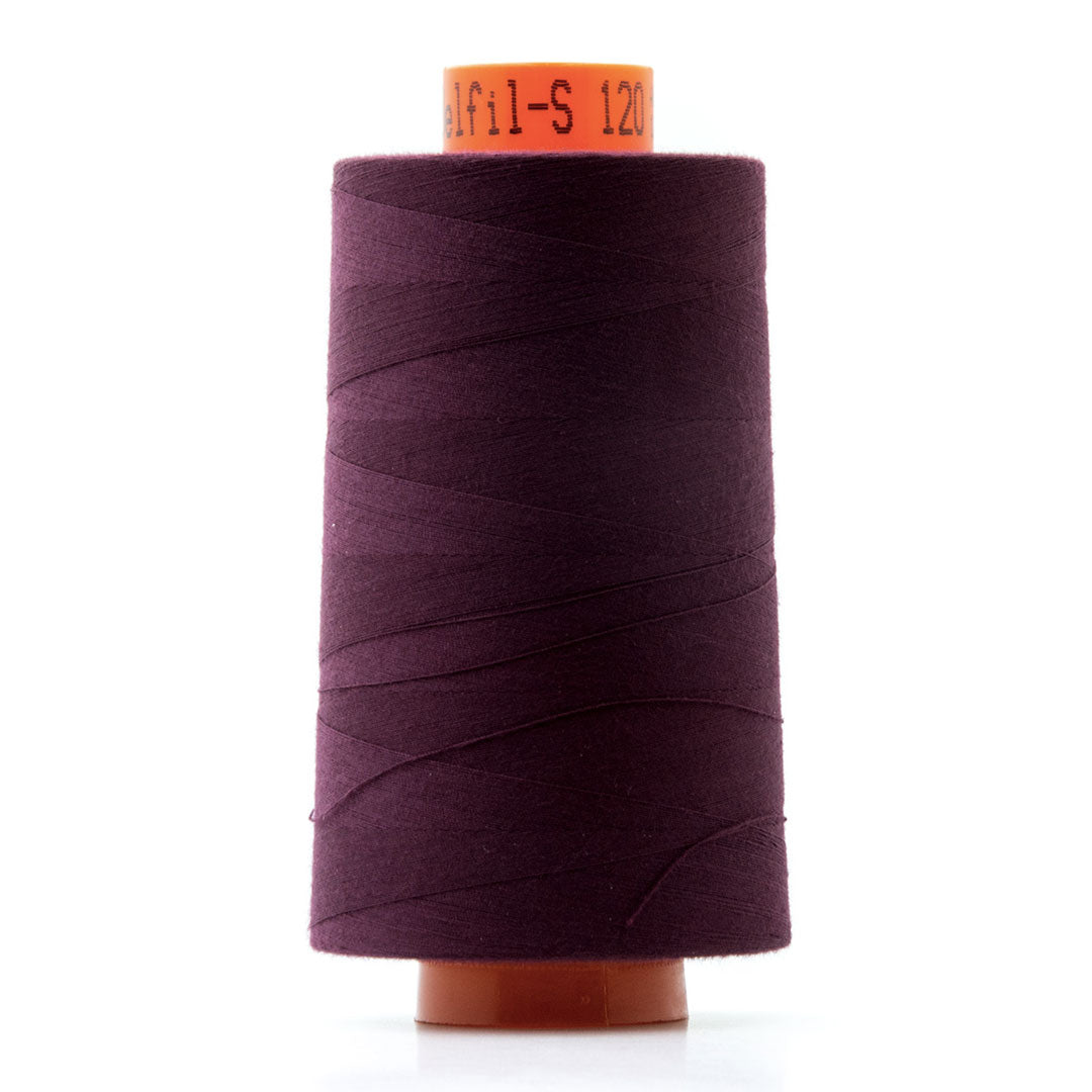 Bobine de fil polyester 5000m, cône surjeteuse rouge bordeaux, col 111, Belfil