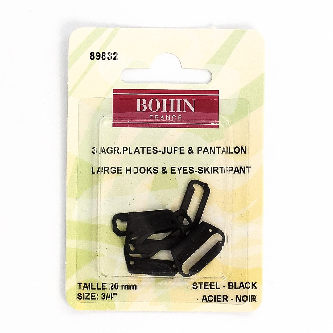 Agrafes plates pantalon Bohin 20mm, laiton