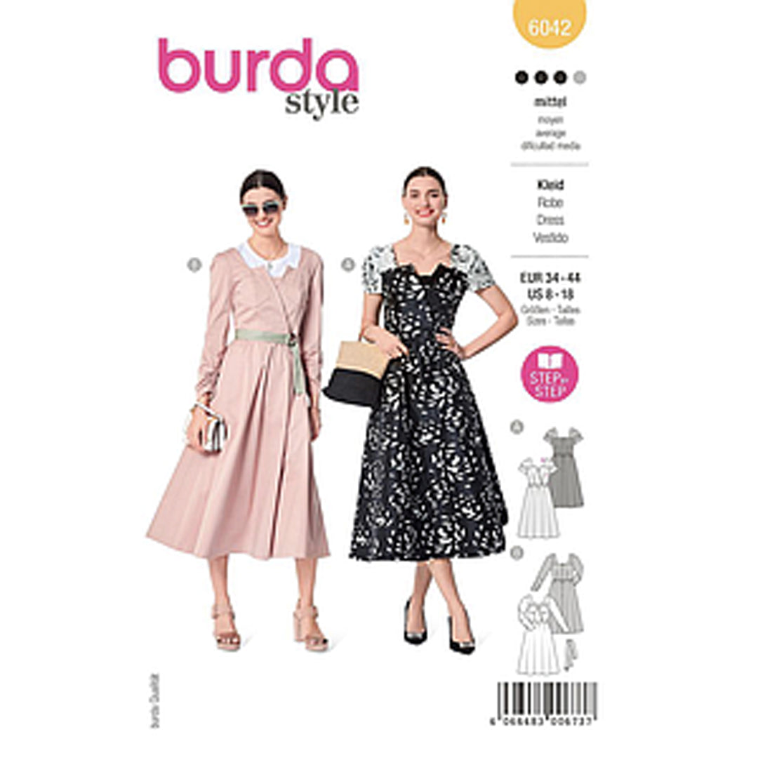 atron Burda robe 6042, robes au look rétro