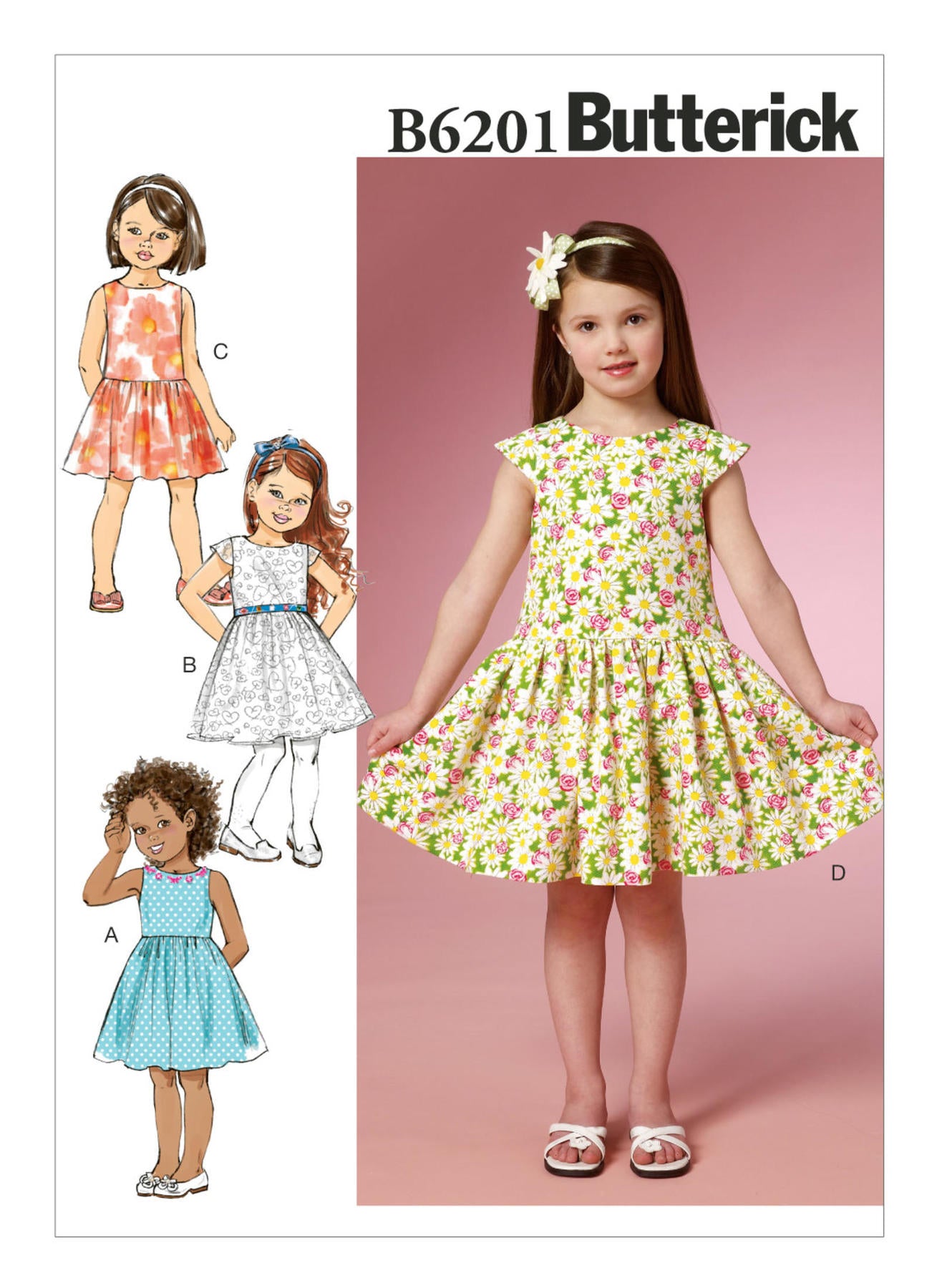 Patron de couture robes de fête bébés et enfants Butterick 6201