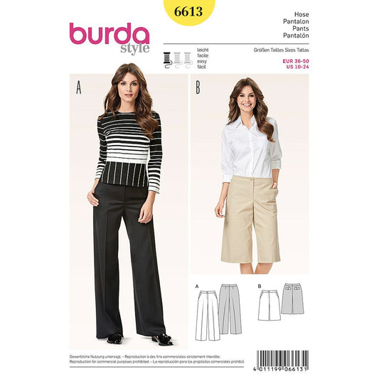 Patron pantalon, jupe culotte Burda 6613