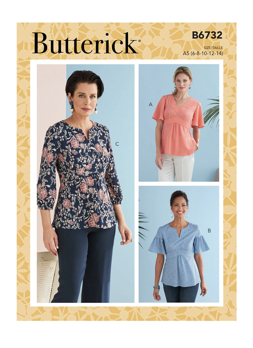 Patron de top, haut pour femme, Butterick 6732