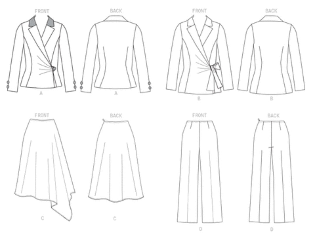 Patron couture veste, jupe et pantalon Butterick 6820 