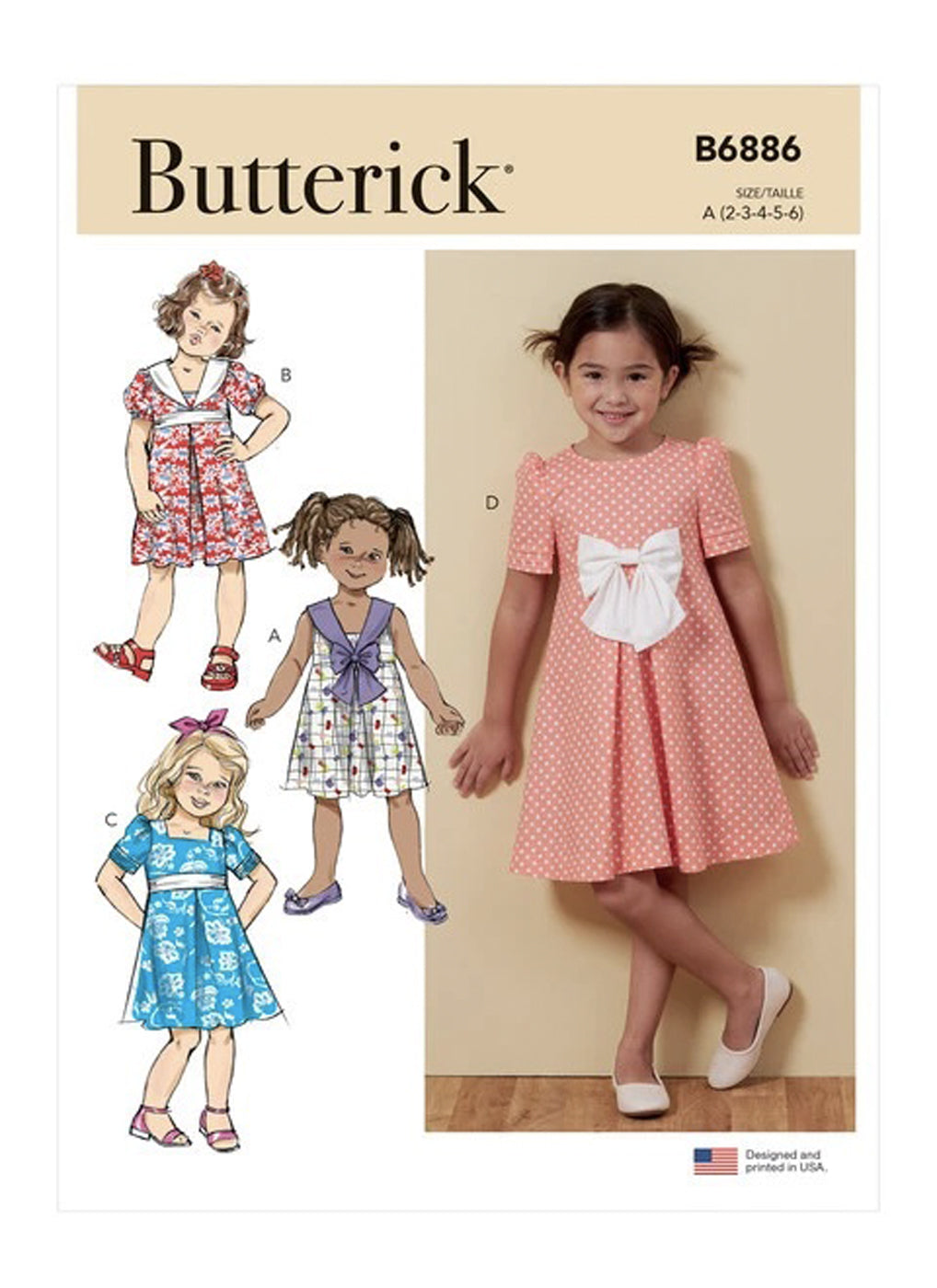 Patron de couture robe trapèze enfant Butterick 6886