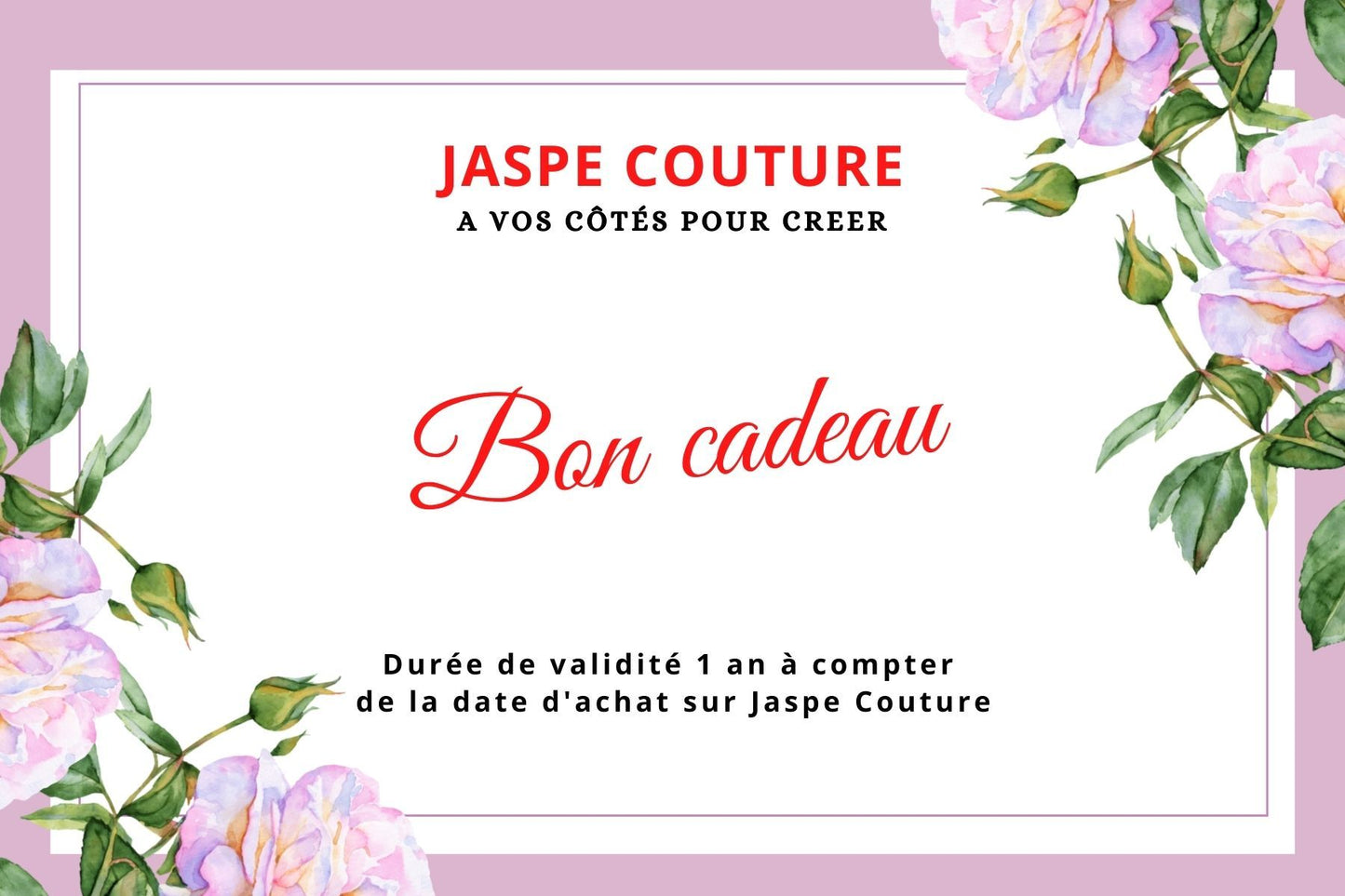 Carte cadeau valable 1 an Jaspe Couture Mercerie