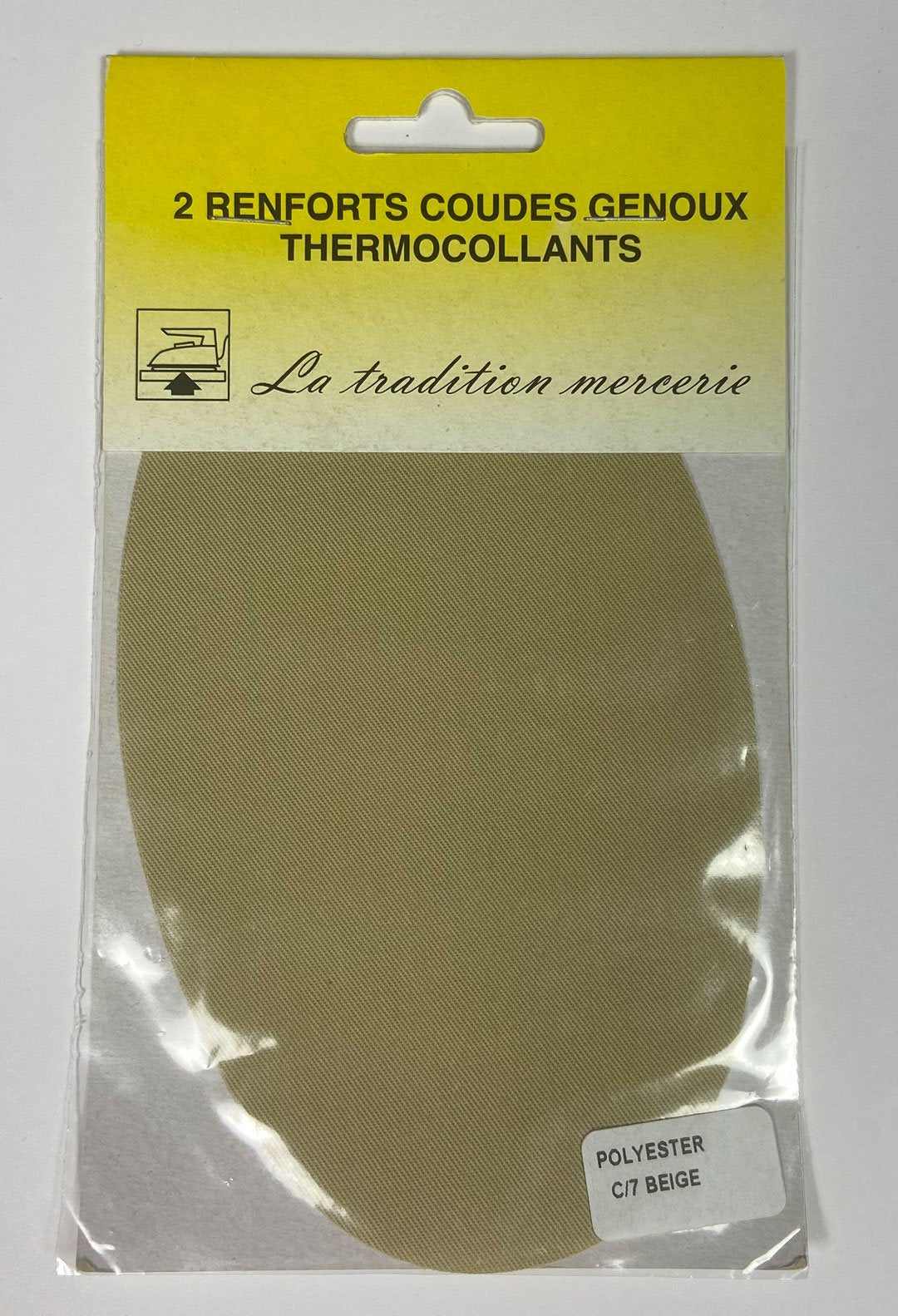 Renforts coudes et genoux, renfort thermocollant beige