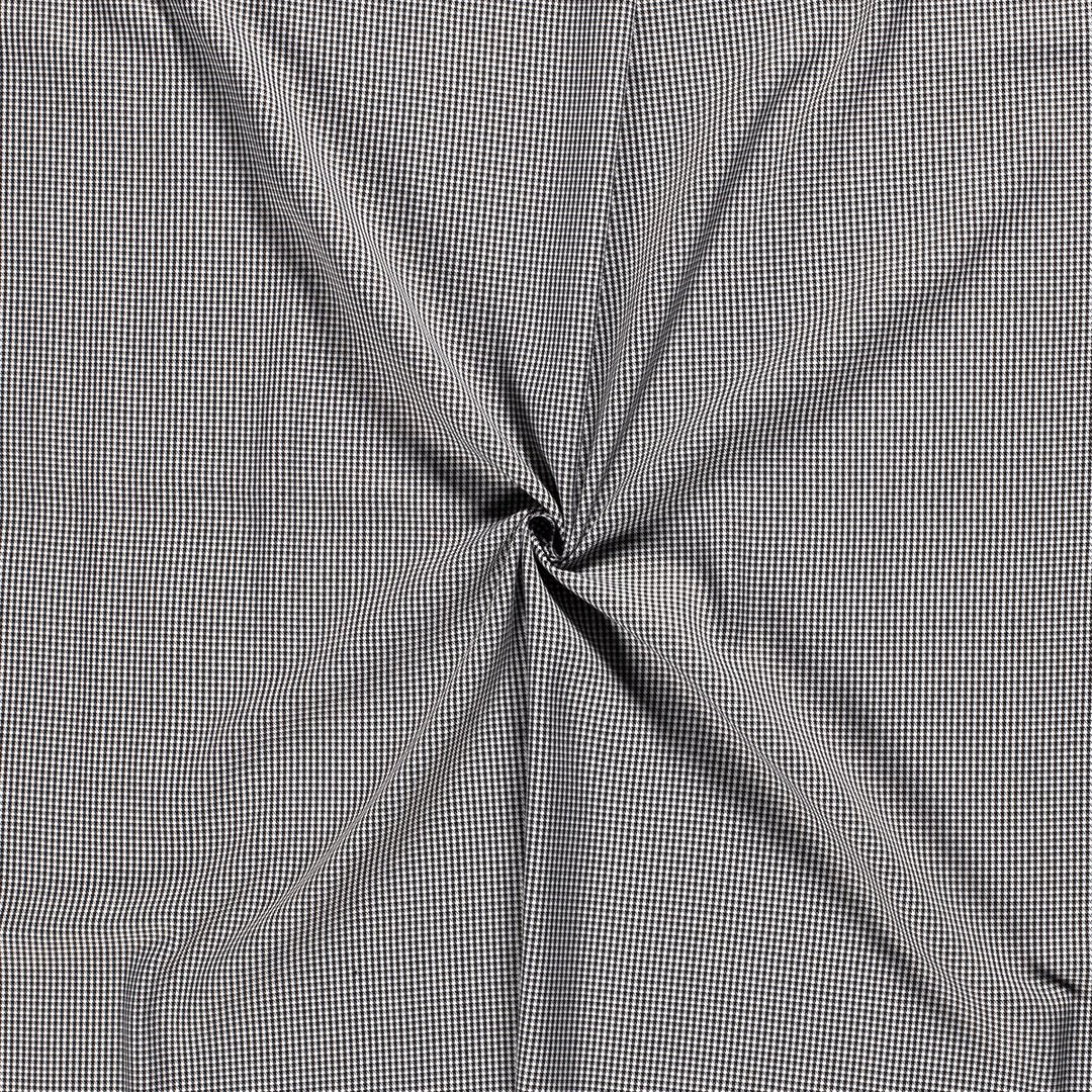 Tissu gabardine imprimé vichy à carreaux noir et blanc, 50cm