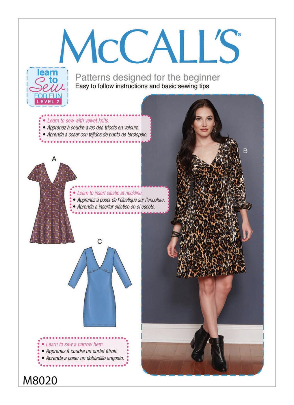 McCall's 8020 Patron de robes, robe moulante