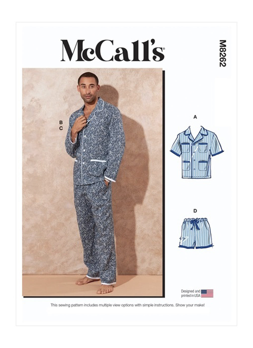 Patron de pyjamas homme, McCall's 8262