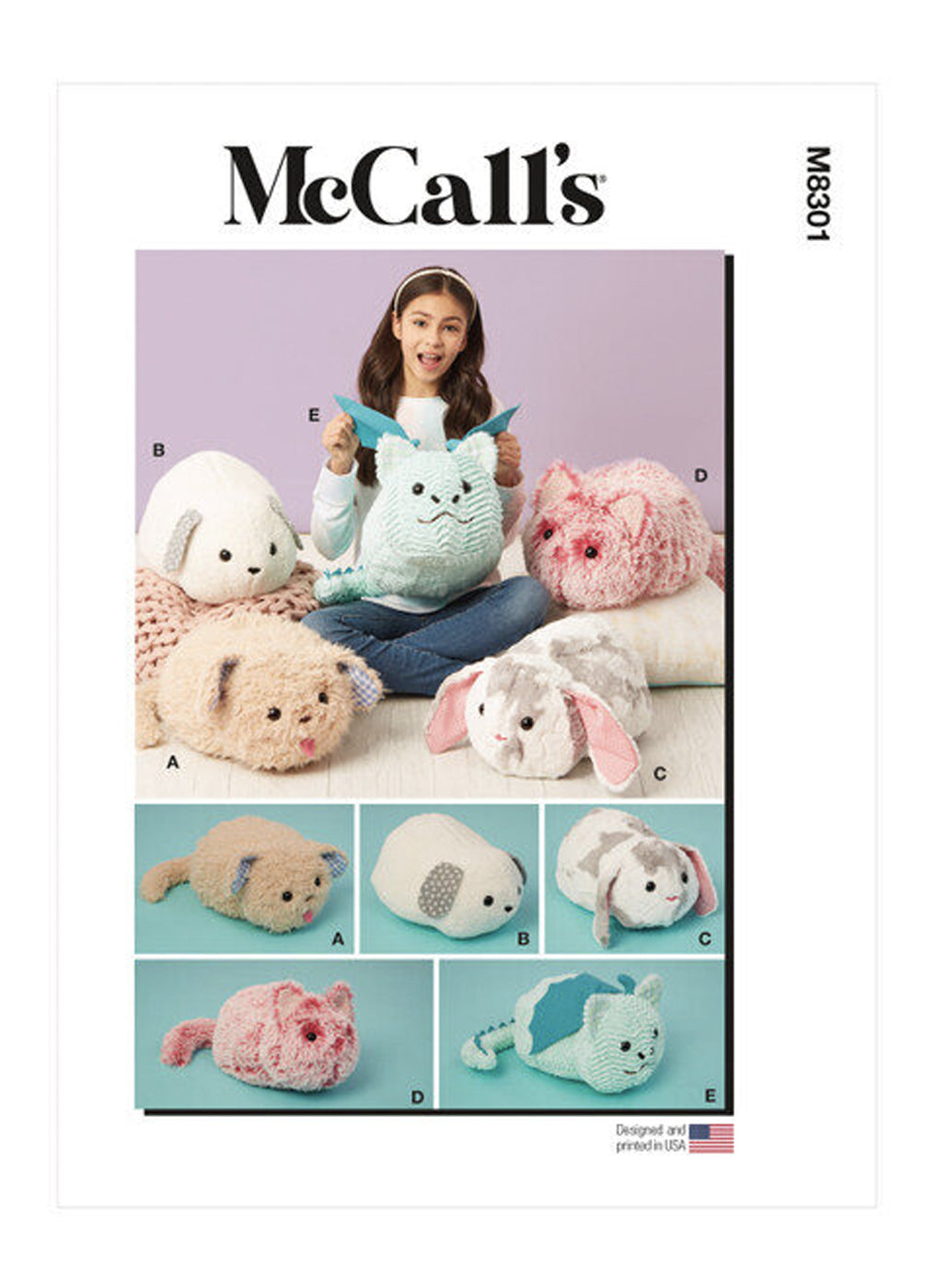 Patron animaux en peluches, McCall's 8301