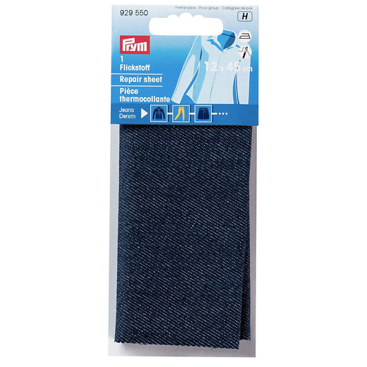 Pièce thermocollante en Sergé coton Prym bleu jeans, 12x45cm, 929550