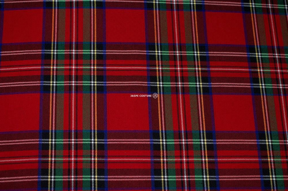 Tissu écossais, tissu tartan à carreaux rouge