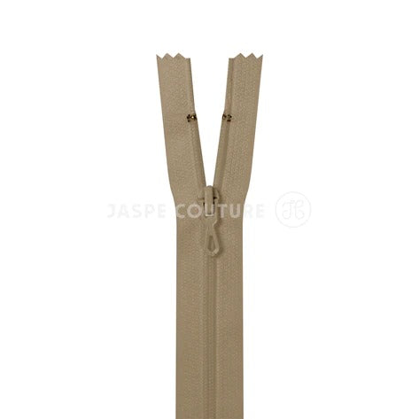 Zip Fermeture Eclair au mètre, Beige, maille nylon 3,8mm