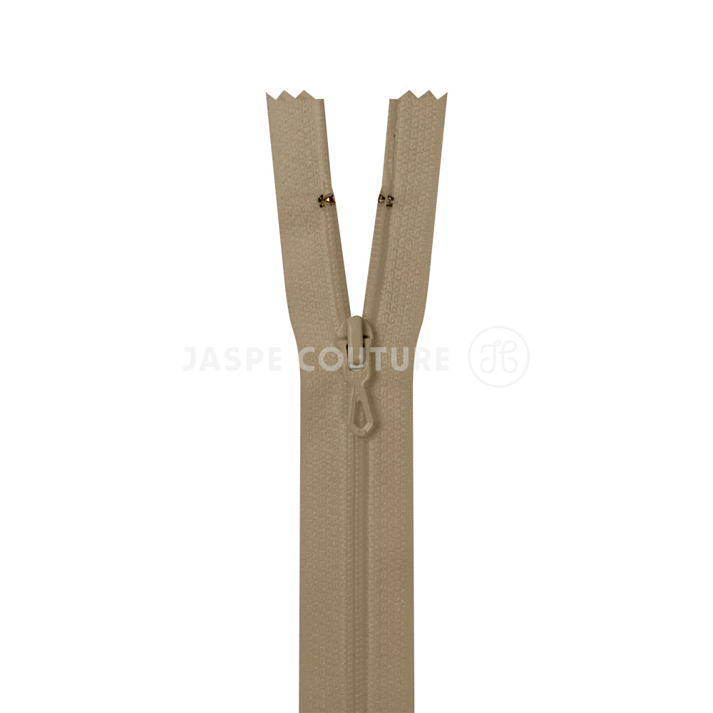 Fermeture eclair non separable beige antilope