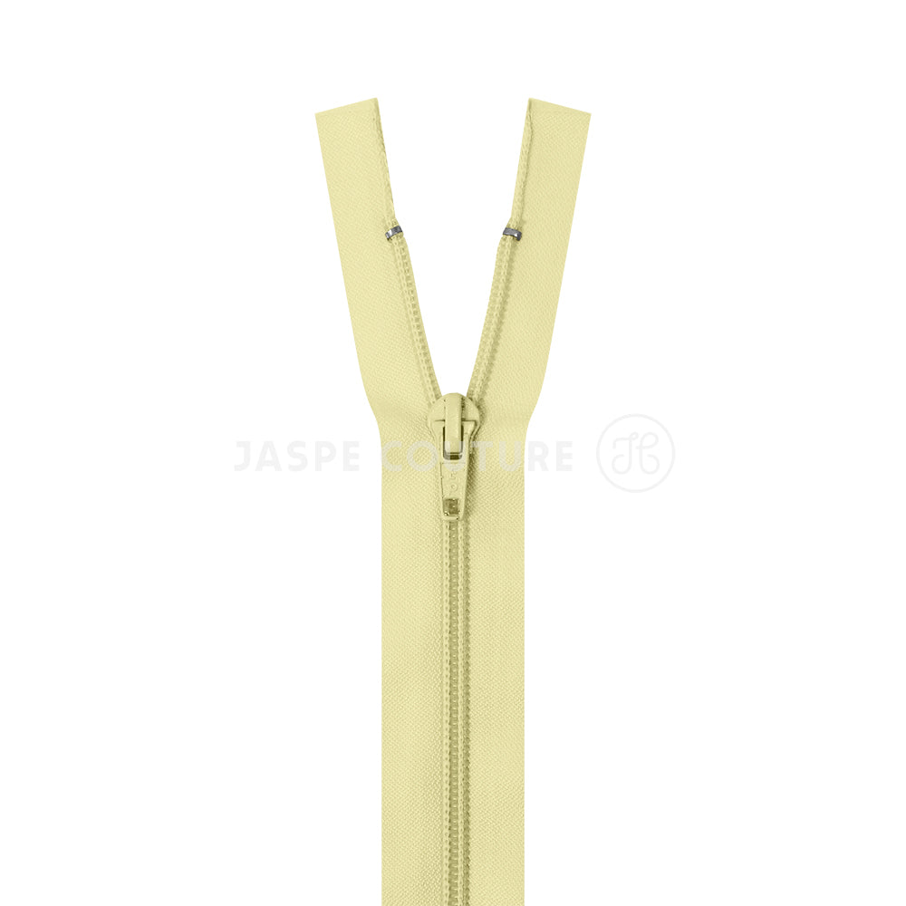 Fermeture eclair separable nylon jaune paille 5mm